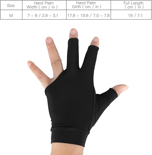 Miniatura 4 de Tbest Guantes de piscina, para mano derecha, 8 bolas de piscina, 4 colores para adultos, 3 dedos, para billar, guantes de billar para hombres y