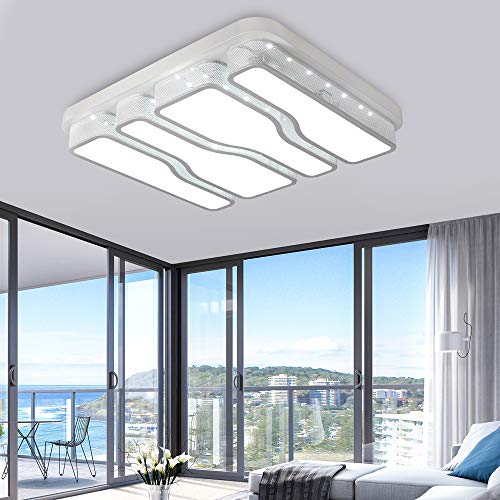 Lámpara de techo LED 64W Luz de techo blanca fría 6000K Cuadrado Sala de estar Corredor Pantalla de acrílico Lámpara de pasillo Dormitorio Luz de cocina Diseño moderno Lámpara de pared