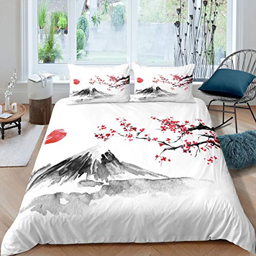 Housse de couette microfire douce imprimé exotique de qualité supérieure rouge