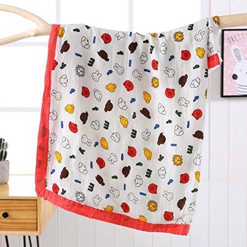 sijihua Badhanddoek Hoge-dichtheid 4-laags Gaas Kinderen Door Baby-bed Producten Baby Cover Deken Zachte Badhanddoek 110 x 120cm Alfabet Beer Hoofd