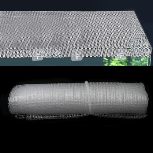 Couvercle Aquarium,Filet en Maille Transparente pour Aquarium,Plastique Grille de Protection Empêche Les Poissons de Sauter et Protège Contre Les Chats,1 x 2 m