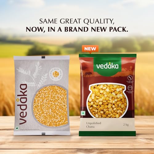 Image of Amazon Brand - Vedaka Unpolished Chana Dal | 2 Kg | Rich in Protein | Naturally Cholesterol-Free | No Added Additives & No Preservatives