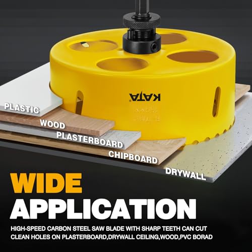 Image of KATA 6.25 inch Hole Saw for Recessed Lights with Clear Soft Silicone Dust Bowl | 6-1 /4 In Hole Cutter for Cleaner Ceiling and Drywall Openings When Installing Recessed Lights, Can Lights, Speakers and Vents
