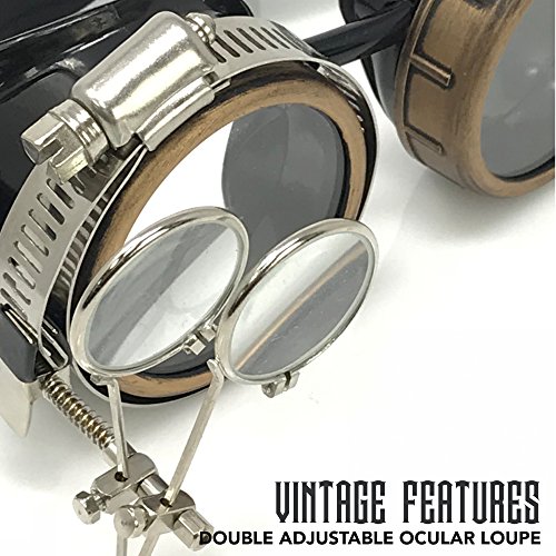 image for UMBRELLALABORATORY Steampunk Victorian Style Goggles with Compass Desi