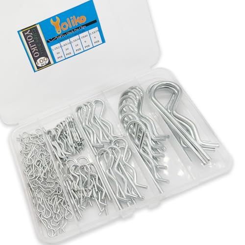 Image of 100 Pcs Hitch Pin Clip R Clips Retaining Pins Tractor Cotter Pin Hair Pin Assortment Spring Clip Retainer Pins Hitch Keeper Pins Kit for Dolly Pins /Trailer Pin Clips /Hand Ttruck Pin Replacement
