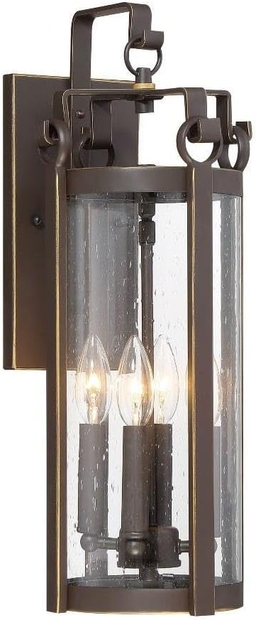 Minka Lavery 72692-226 Somerset Lane Outdoor Wall Sconce, 4-Light 240 Watts (21" H x 8" W), Dakota Bronze