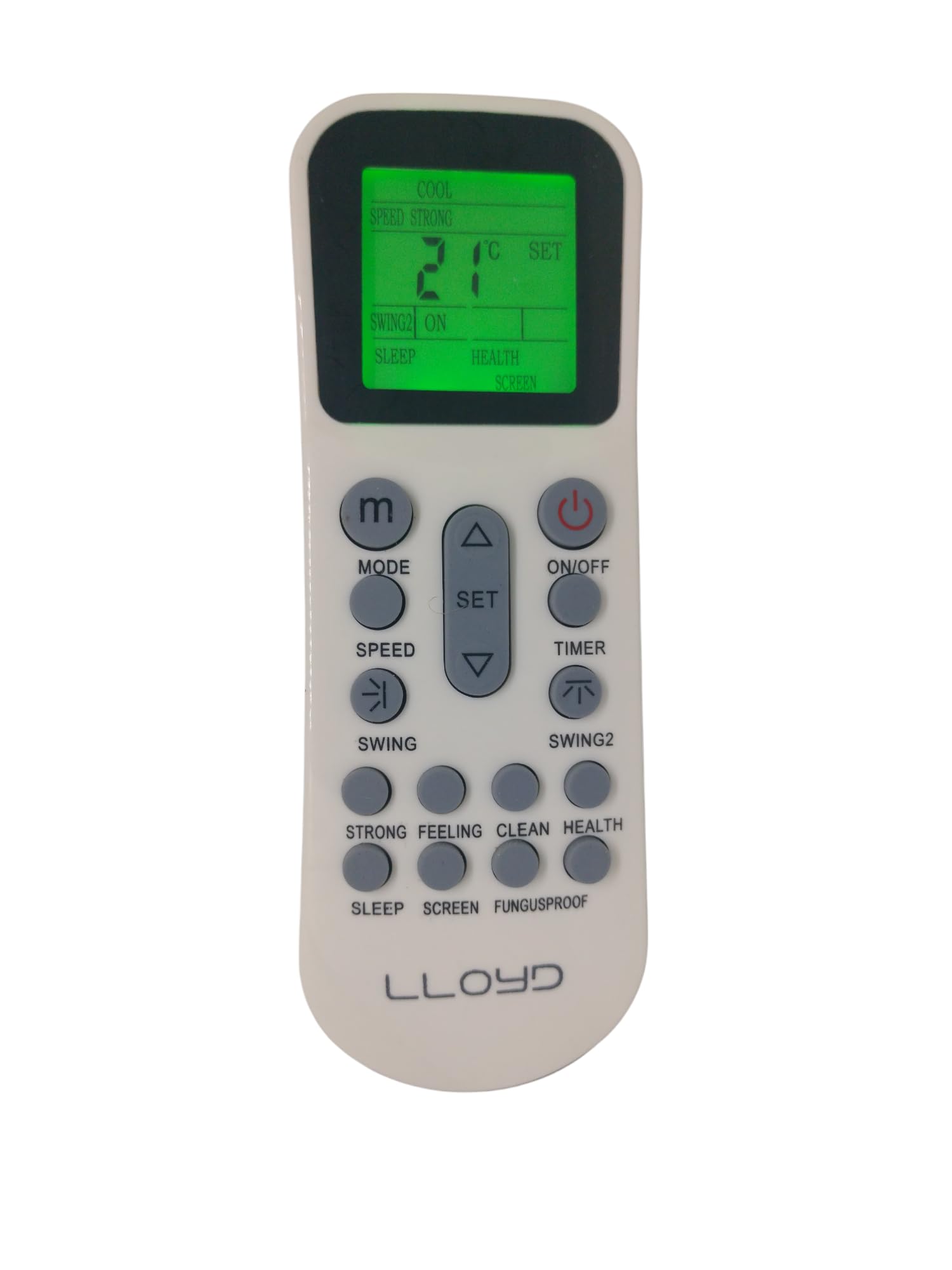 Ac Remote Control Compatible For Lloyd Ac Remote/Lloyd Split Ac Remote/Lloyd Window Ac Remote (Model 1 With Light), White