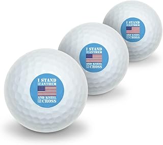 GRAPHICS & MORE I Stand for The Flag Kneel Cross USA American Flag Patriotic Novelty Golf Balls 3 Pack