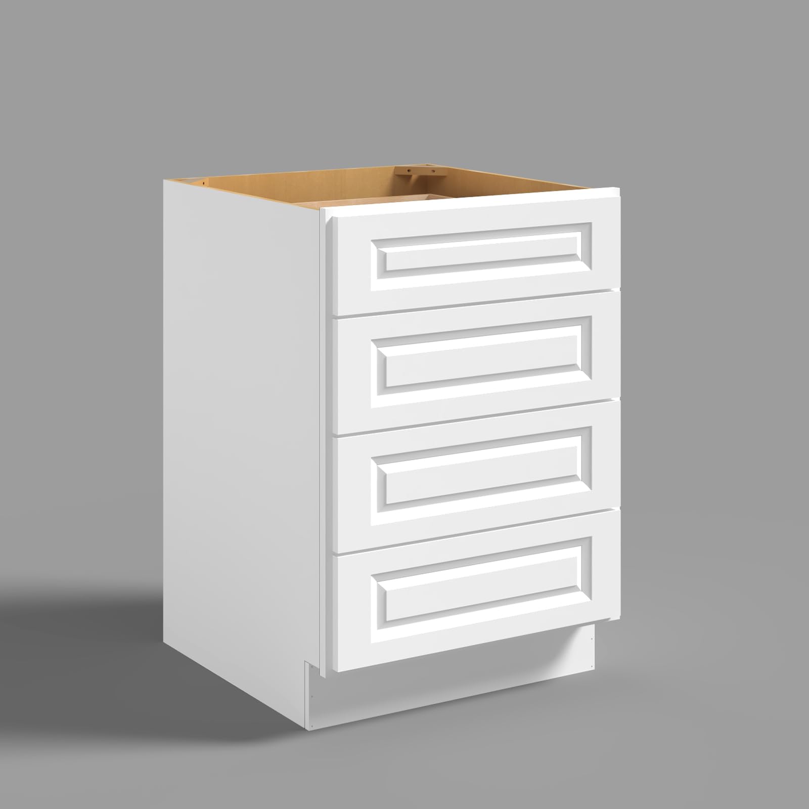 Hausvita 21" 4-Tier Undermount Kitchen Drawer Cabinet, RTA Storage Drawer, Full Extension Soft Close Slides, Ample Storage Organizer, MDF &amp; Plywood with UV Coating