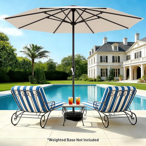 Image of AreShark 12 FT Patio Umbrella for Outdoor, Outdoor Table Umbrella with Crank, Outdoor Patio Umbrellas with 8 Sturdy Ribs, Patio Umbrellas for Market, Garden, Pool (Cream White)