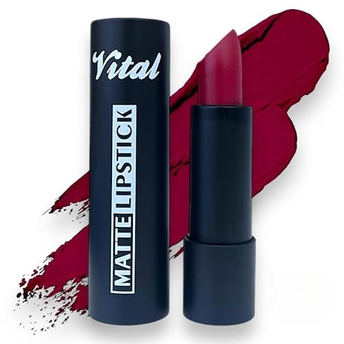 Image of Vital Horizon Matte Lipstick – 27 Rich Shades – Long-Lasting, Waterproof, Non-Drying Formula (Sweet Cherry)
