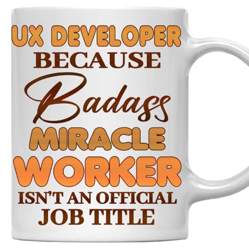 MONIZILUCKY Ux Developer Mug - Gift For Ux Developer - 11oz White Ceramic Coffee Mug for Office, Coworkers, Retired, Retirement, Birthday, Thanksgiving, Christmas