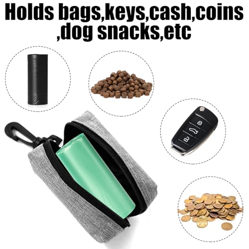 2 Stück Kotbeutelspender Hunde, Pet Waste Rubbish Poop Bag Halter, Grau Pet Poop Tasche Halter, Hundekotbeutel Halter Grau, Leicht Lösender Hundekotbeutelspender, für Spazierengehen mit Dem Hund