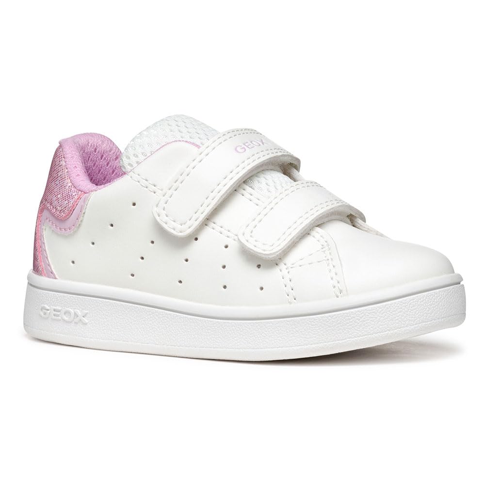 Geox Baby B ECLYPER Girl A Sneaker, White/Pink, 4.5 UK Child