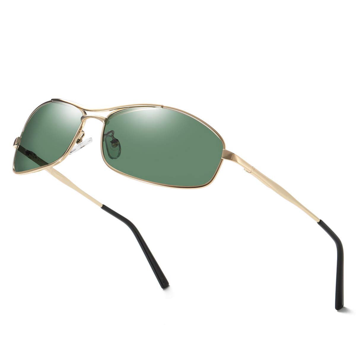 ELITERA Rectangular Polarized Sunglasses for Men Women Metal Frame UV Protection