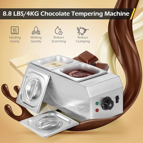 Máquina de templado de chocolate profesional en acero inoxidable con doble tanque 4
