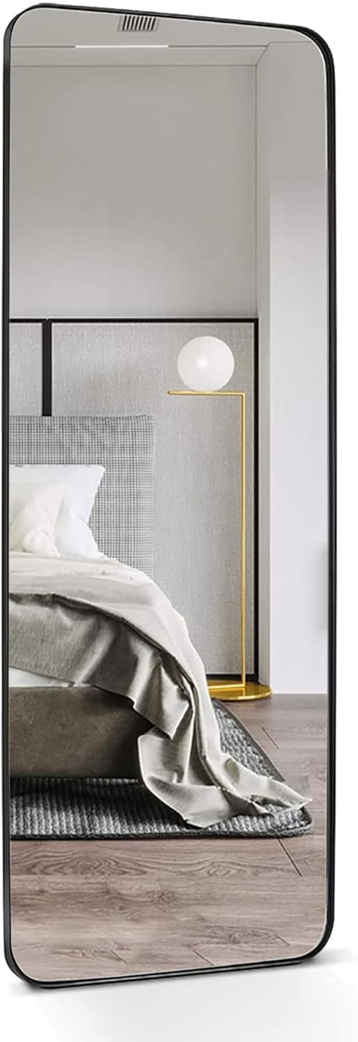 View 1 of ***STOCK PHOTO FOR REFERENCE ONLY***ANDY STAR 18" x 48" Full Length Wall Mirror, Large Black Mirror for Bathroom, Rounded Corner Rectangle Body Mirror for Floor and Leaning