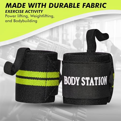 Image of Pro Weightlifting Wrist Wraps with Thumb Loop | Adjustable Gym Wrist Support for Men & Women - Powerlifting, Crossfit, Strength Training & Pain Relief