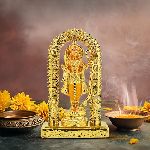 Image of HindCraft Ram Lalla Ayodhya Idol Statue - Metal Shree Ram Lalla Murti Home Decor, Office, Pooja, Temple, Housewarming Gift - Decorative Ram Idol for Living Room, Gift Item