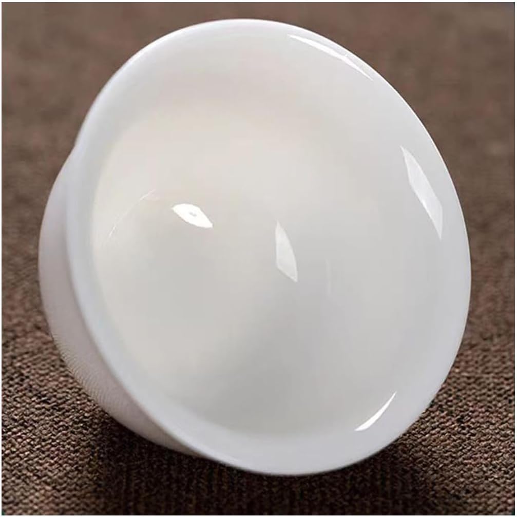 Chinese Gongfu Tea Tasting Cup, White Porcelain Teacups, Set of 4