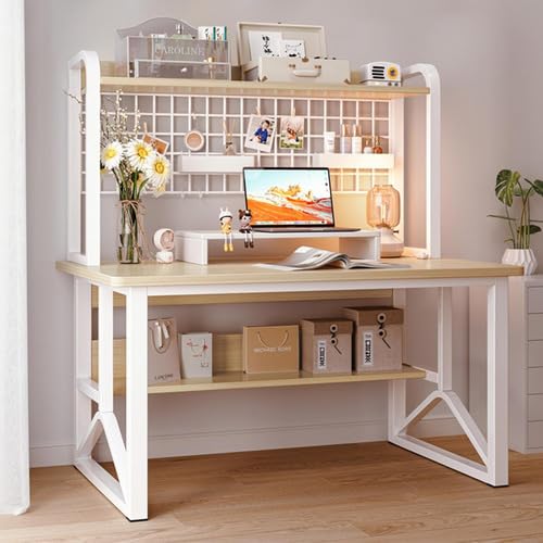 Catálogo de Escritorios Bonitos más recomendados. 46 MAMALAND Escritorio de Computadora,Mesa de Estudio para Estudiantes con Estante de Almacenamiento y Estructura Metálica, Escritorio de Oficina Moderno para Hogar y Dormitorio,...