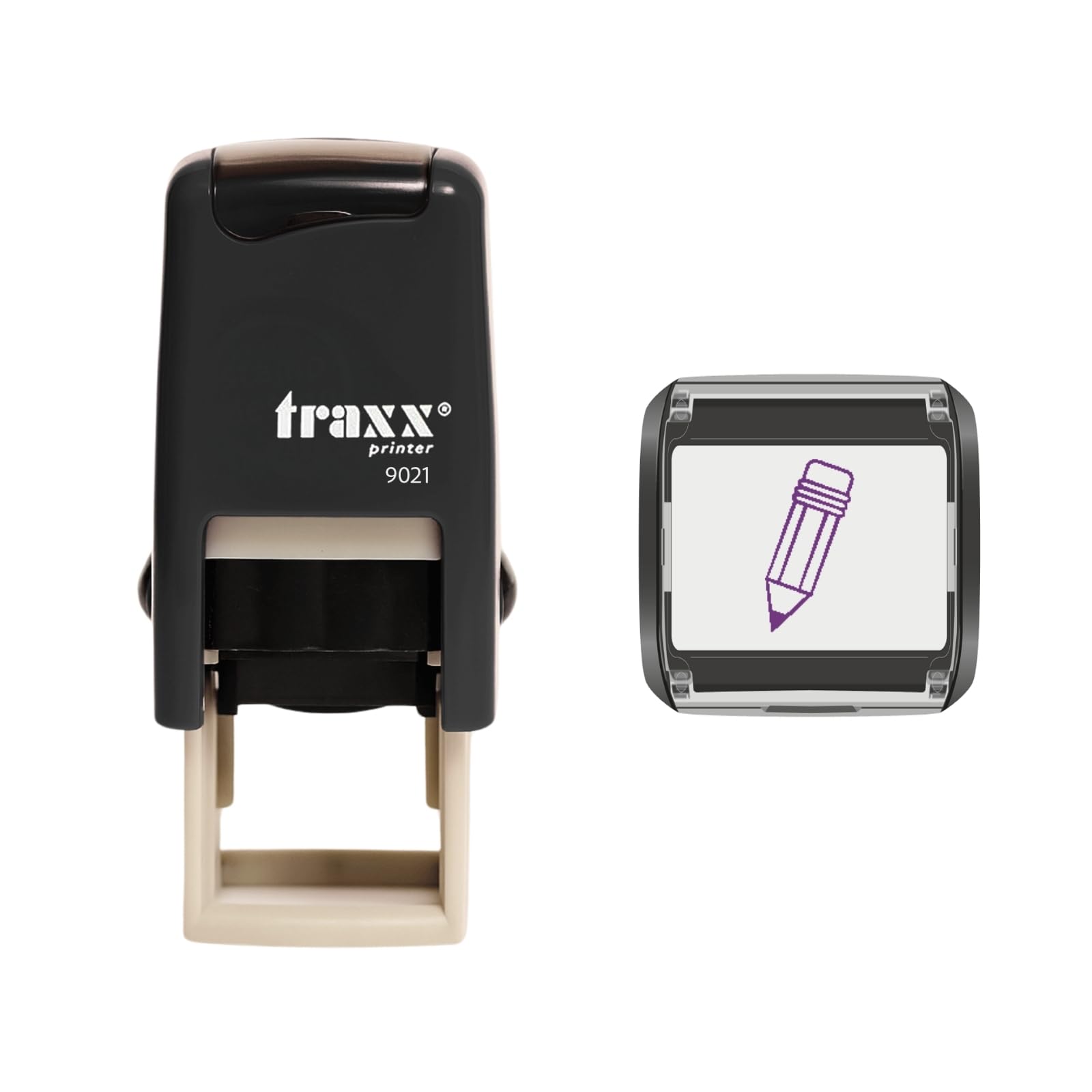 Traxx 9021 Loyalty Card Self Inking Rubber Stamp Library School Business *A Violet Pencil Set Design* — image 1