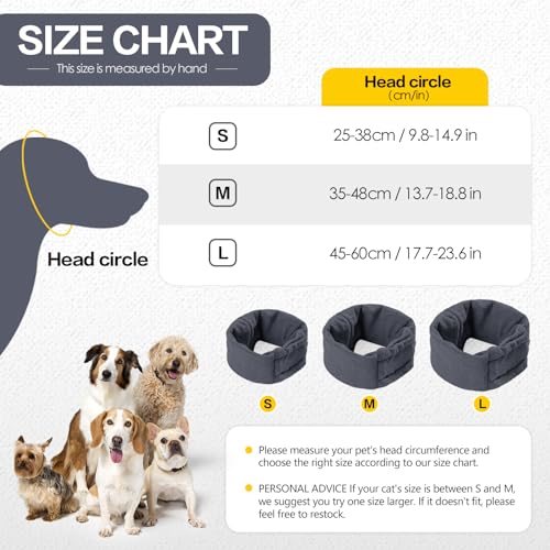 PAWIVID Hundeohrmuffs & No Shake Ear Wrap für Hämatom, Baden, Trocknen & Linderung von Lärmangst - Elastischer Gehörschutz mit beruhigendem Hoodie-Design für Pflege/Kopf-Ohrschutz (Grau, Large)