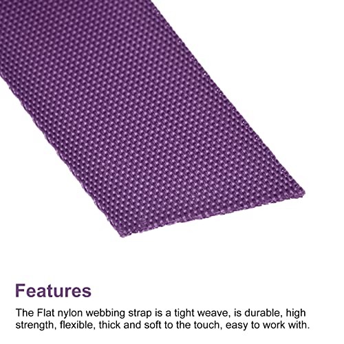 Image of MECCANIXITY Flat Nylon Webbing Strap 1 Inch 15 Yards Purple for Backpack, Cargo Strap, Luggage-rack