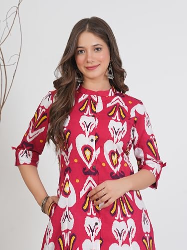 Image of rytras Women's Cotton A-Line Kurta Set with Palazzo Pants