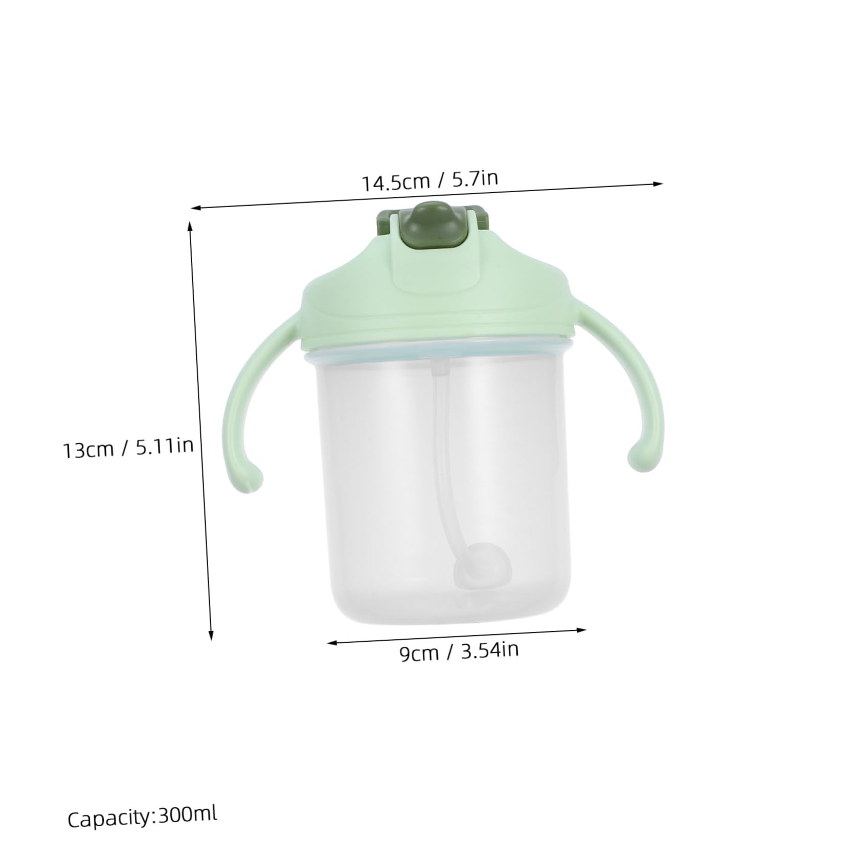 3 Piezas Vaso de anti-asfixia derramar postrado en cama viejo vaso con pajita y tapa Bebiendo Cuidado sorbo de avena para adultos tazas para adultos mayores páginas Green