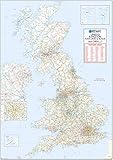 XYZ Maps UK Roads - Mapa de papel para pared, tamaño grande, 1000 mm x 1414 mm