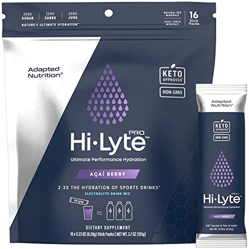 Hi-Lyte Pro Hydration Packets | Electrolyte Powder Drink Mix | Acai Berry | Zero Sugar, 0 Carb, 0 Calorie