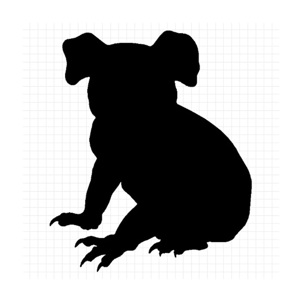 Amazon.co.jp: コアラ シルエット 動物ステッカー (メタリック銀