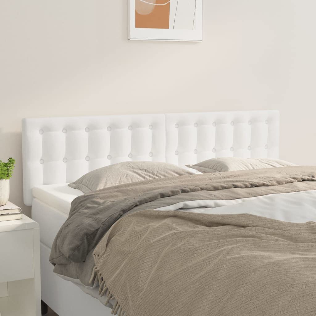 2 Têtes De Lit Simples VidaXL Crème 72x5x78/88 Cm - Tissu Respirant, Hauteur Réglable, Pieds Bois Robuste