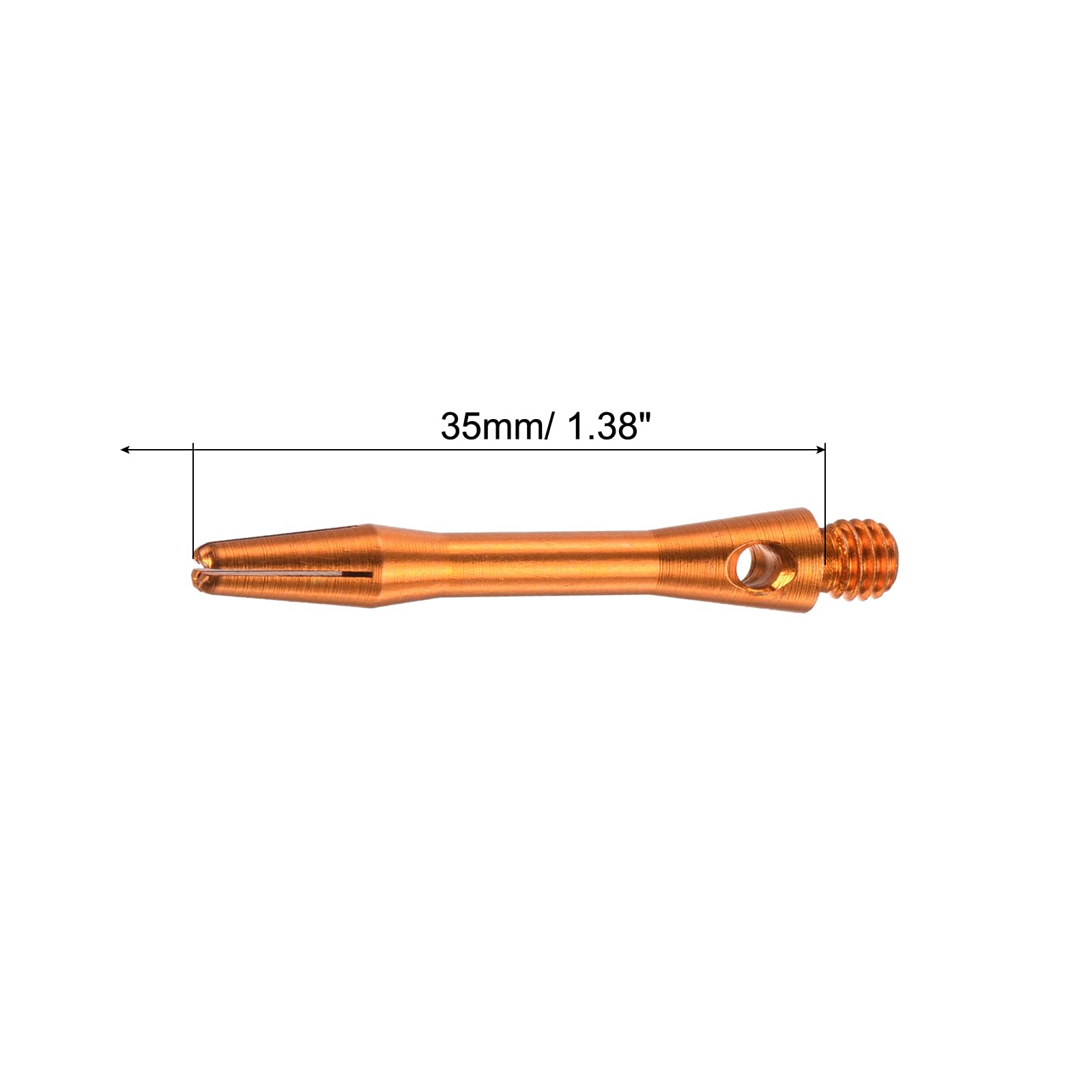 PATIKIL 35mm Aluminum Dart Shafts, Medium 2BA Thread Dart Stems Dart Accessories Throwing Fitting for Steel Tip - 3 Pack (Orange) - Image 2