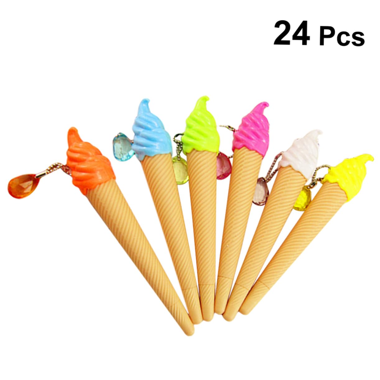 TEHAUX 48 Pièces Stylos à Gel Forme de Glace Lot de Stylos Créatifs pour Garçon Fille et Adolescents et Confortable Fournitures Scolaires Amusantes Couleurs de Coque