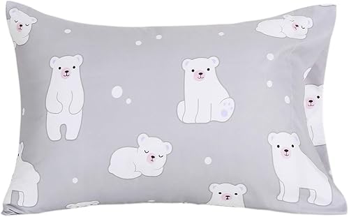 Miniatura 7 de Homiest Funda de almohada de oso polar con estampado de animales de dibujos animados, fundas de almohada de microfibra cepillada tamaño King 20 x 40