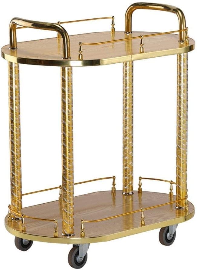 Este Carrito de Servicio de Metal para Bar, Ideal para restaurantes y hoteles, Cuenta con 2 estantes y 4 Ruedas. Es un Carrito de Servicio de Cocina para Bebidas y Alimentos, y una estación