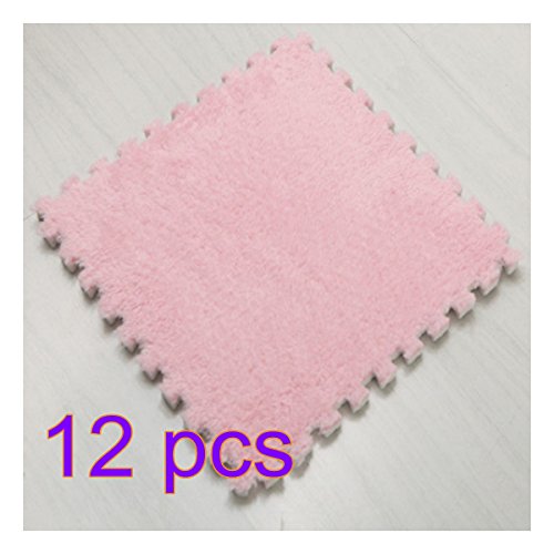 Preisvergleich Produktbild Foxom 12Pcs Eva Puzzlematte Spielmatte Spielteppich Schaumstoff Puzzle Kinderteppich, Rosa