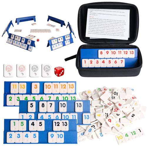 Gnaxyzthor Rummy Cup Original Jeu de société Rummy Cup avec cordon de serrage pour adultes, 160 pierres, jeu de société pour 2 à 6 joueurs, avec 6...