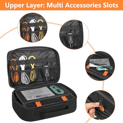 image for PGmoon 3 Slots Wireless Microphone Carrying Case, Microphone Storage B