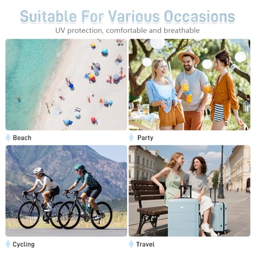 Image of SANNIDHI Sun Hats for Women Bucket Hat for Women, Wide Brim Summer UV Protection Beach Hat, Outdoor Casual Womens Hats with Chin Strap, Fashion Ladies