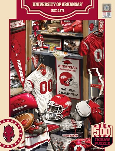 Image of MasterPieces Arkansas Razorbacks Jigsaw Puzzle - 500 Piece Locker Room Game Day - Adult
