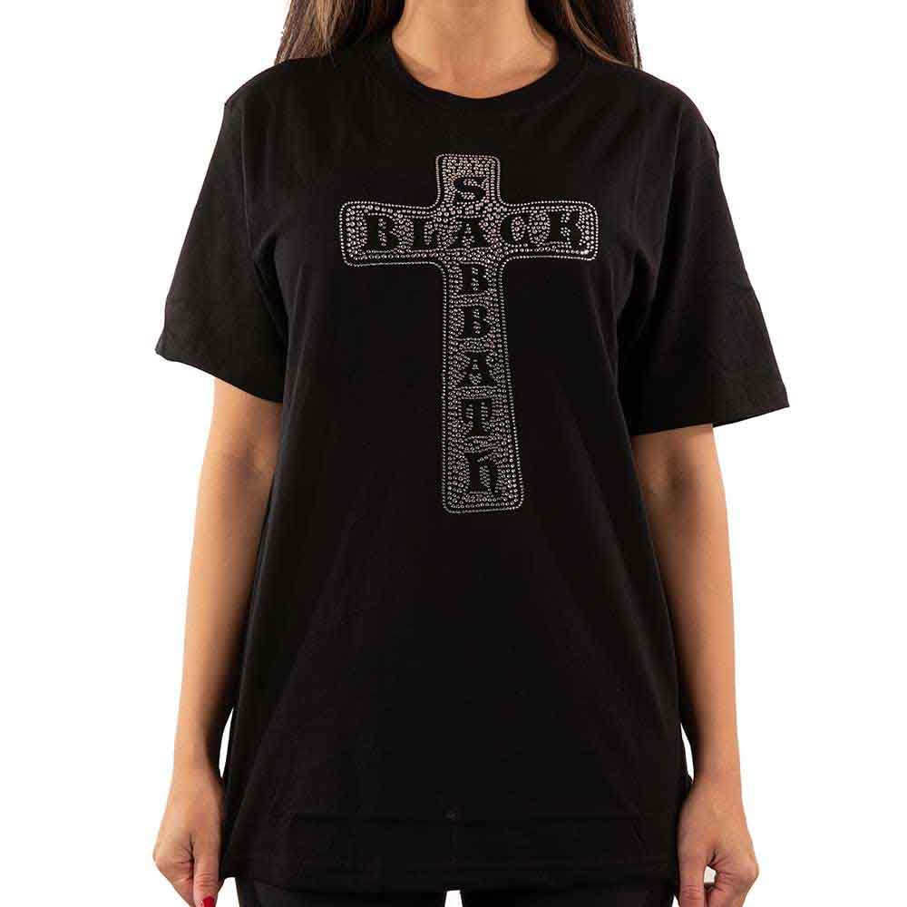 Paradiso Clothing Unisex Black Sabbath Diamante Cross T Shirt - Xl