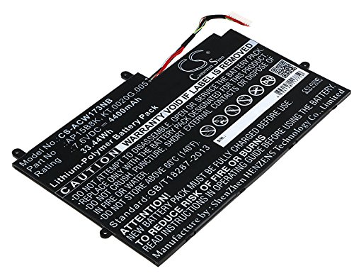TECHTEK Batería 4400mAh Compatible con [Acer] Aspire Switch 11 SW5 173, Aspire Switch 11 SW5 173P, SW5 173, SW5 173 632W, sustituye AP15B8K, AP15B8K (2ICP3/100/107), KT.0020G.005