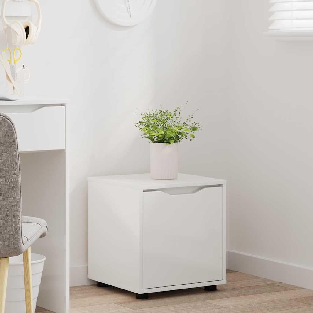 Badezimmerschrank Hochglanz Weiß Holzwerkstoff 40,5 x 40 x 44 cm mit Schublade Stauraum für Kosmetik und Handtücher minimalistisches Design für modernes Bad