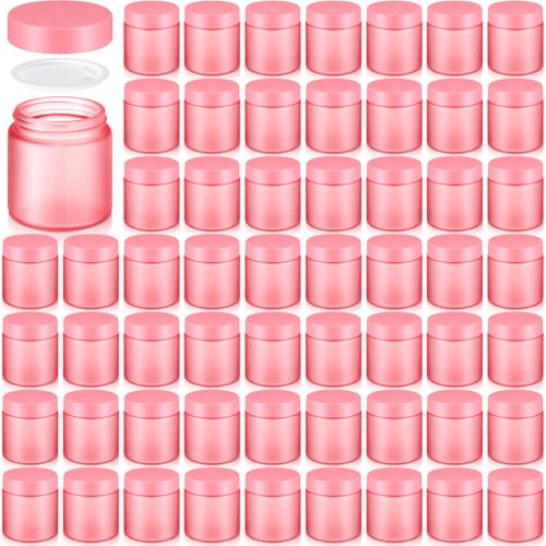 Image of Norme 64 Pcs 4 oz Glass Jars with Lids Cosmetic Jars, Pink