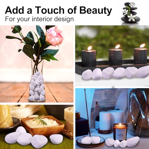 Image of 10Ib White River Rocks for Landscaping- High Polished White Pebbles for Plants-Garden Decorative Stones-1-2 Large Plant Rocks,Ideal for Aquarium, Home Decor