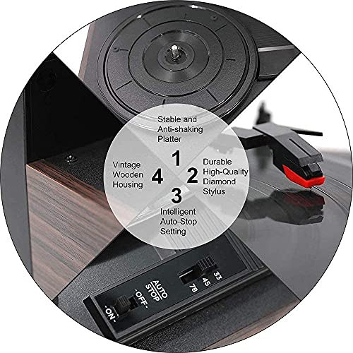 AMZOPDGS Tourne-Disque, Tourne-Disque Music Center avec Haut-parleurs stéréo intégrés, 8 Pouces - Les Beatles, Paul McCartney, John Lennon, RIngo Starr, George Harrison AMZOPDGS Tourne-Disque, Tourne-Disque Music Center avec Haut-parleurs stéréo intégrés, 8 Pouces – Image 4
