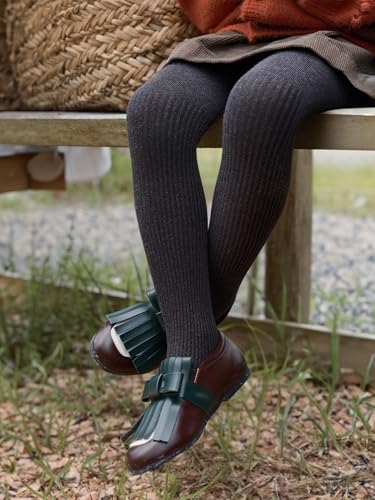 Kids tights girls footed stripe knit leggings pantyhose girls Stockings for 2T-12 years4